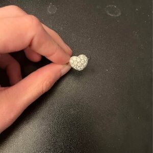 PAJ CZ silver toned Pave Heart Ring